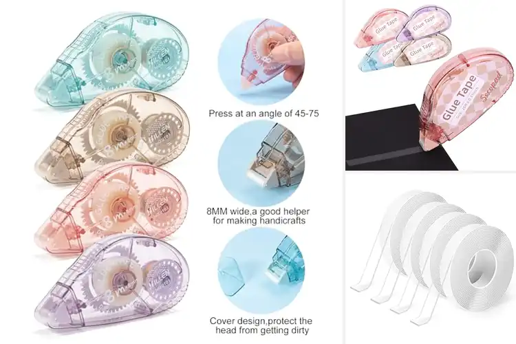 Detailed view of Best 4 Pack Double Sided Tape for Strong, Mess-Free Crafting