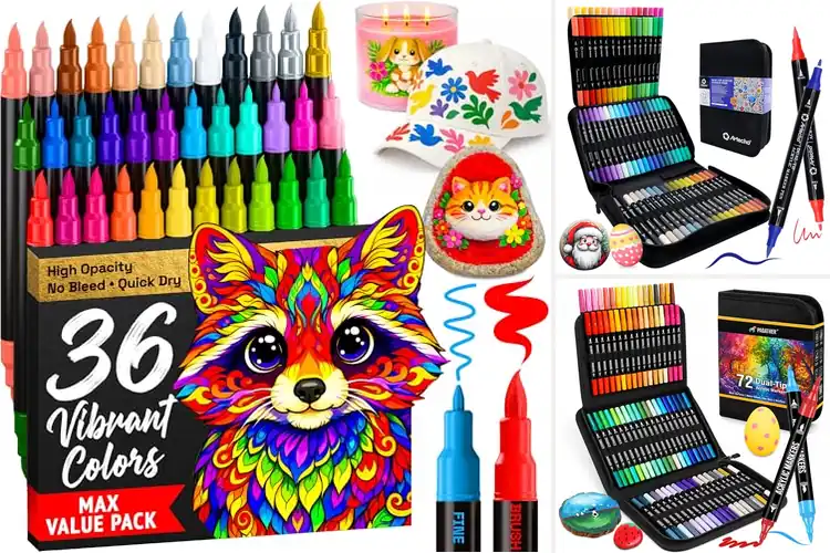 Detailed view of Best Acrylic Markers for Bold, Vibrant Artwork