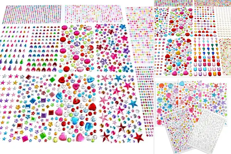Detailed view of Best Assorted Shapes Acrylic Gem Stickers