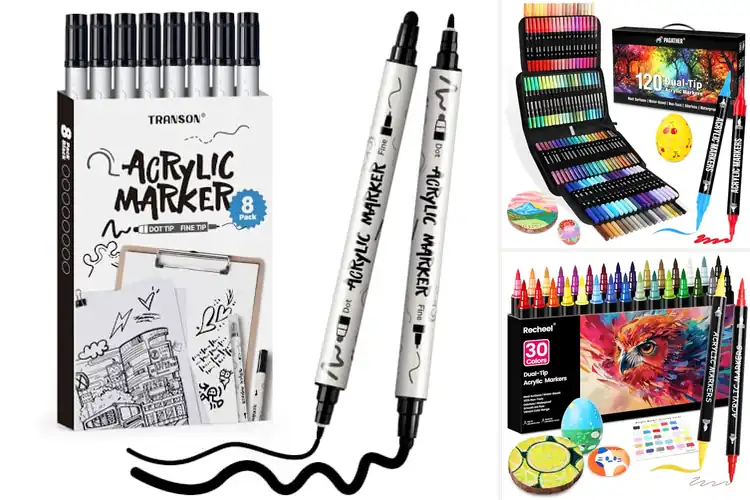 Detailed view of Best Dual Tip Acrylic Markers For Fine And Bold
