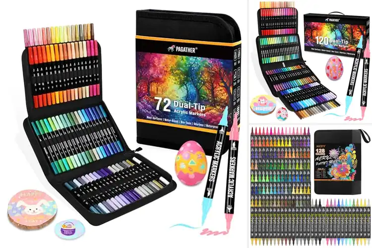 Detailed view of Best Dual Tip Acrylic Paint Markers