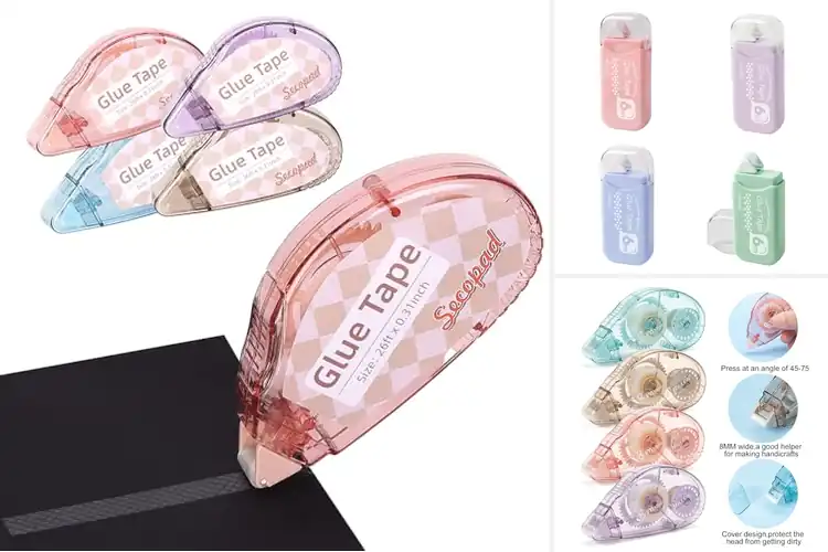 Detailed view of Best Four Pack Glue Tape Rollers for Mess-Free Crafting Fun