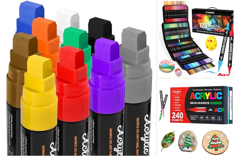 Detailed view of Best Vibrant Colors Acrylic Marker Set